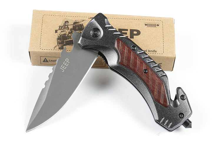 JEEP DA169 fast opening folding knife with bottle opener and glass breaker UD405447 